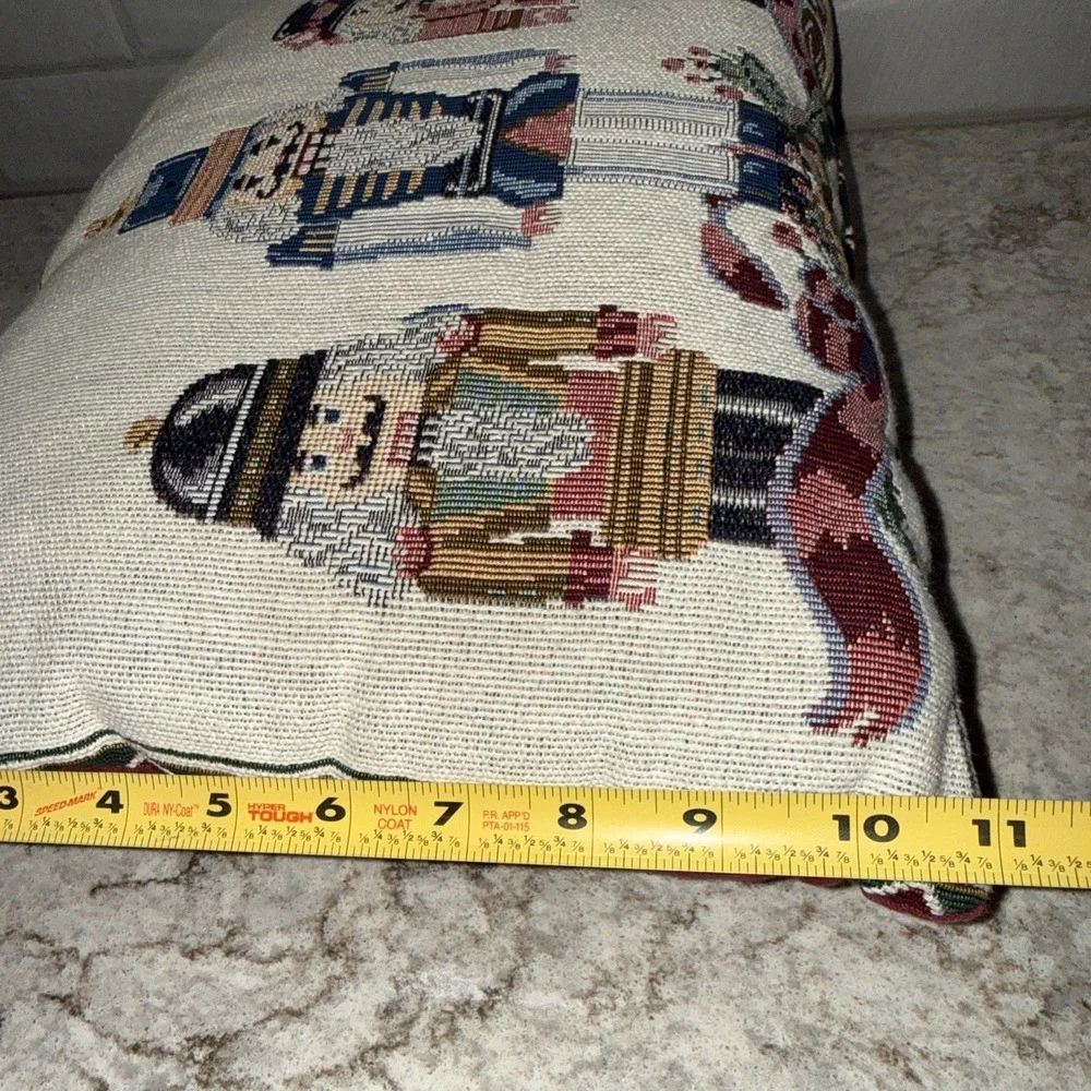Nutcracker Tapestry Accent Throw Decorative Pillow Christmas Holiday 15X11 In